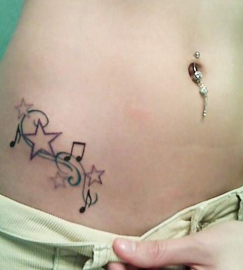Ideas of music note tattoos designs for girls