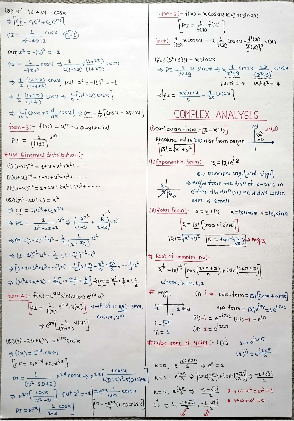 Math Formula - Short Notes 📚