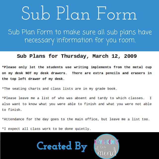 Sub Planning Form