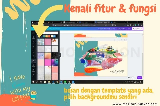 cara membuat infografis blog pilih background canva polos dan bermotif