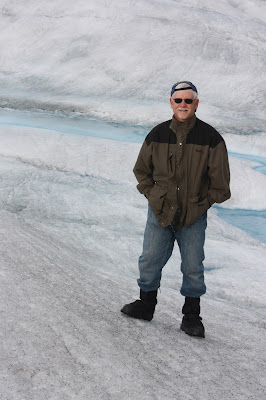 walking on glacier