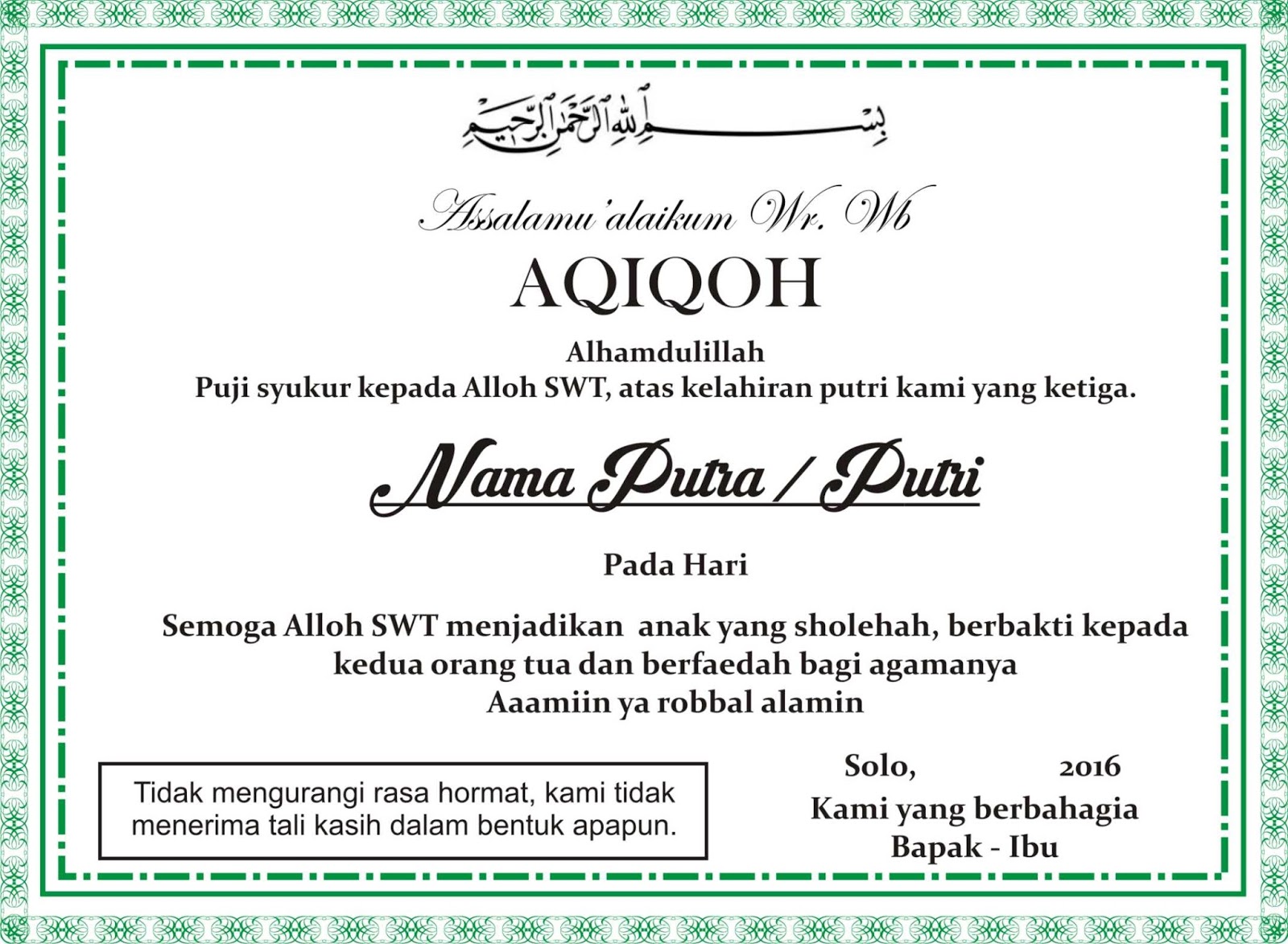  Download  Desain  Aqiqoh Tasyakuran atau Selapanan Anak 