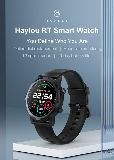 Haylou RT LS05S 1.28 inch HD Screen 24-hour Heart Rate Monitor Breathe Training Online Dial Replacement 12 Sport Modes 20 Days Standby BT 5.0 Smart Watch Global Version