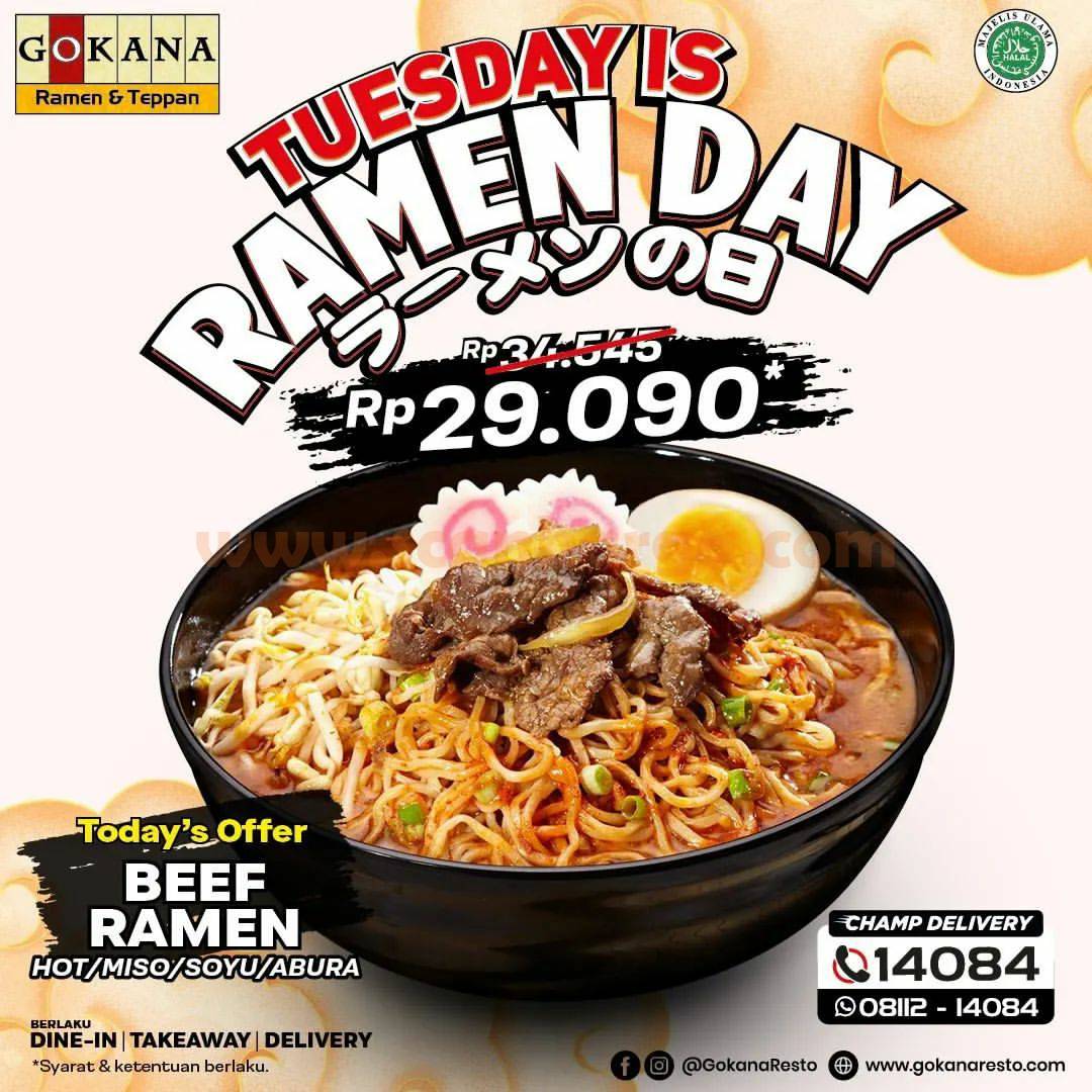 GOKANA Promo TUESDAY is RAMEN DAY – Beli Beef Ramen cuma Rp 29.090