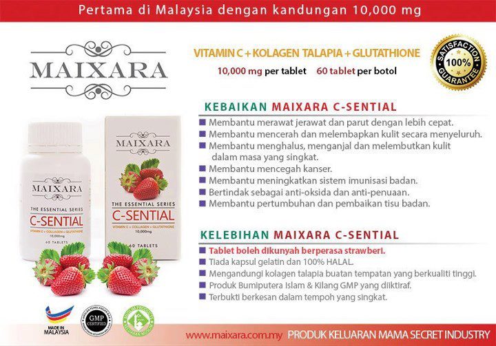 Kosmetik Original 2u: MAIXARA C SENTIAL 10000MG