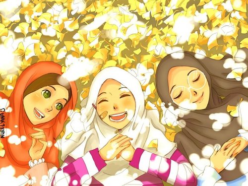 Catatan Kecil Kartun Muslimah Comel dan Cantik 