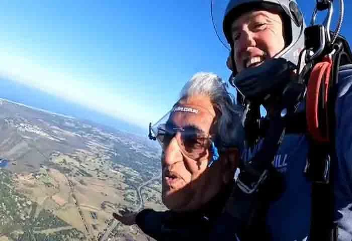 News, National-News, National, Chhattisgarh-Mminister, Health-Minister, TS-Singh-Deo, Skydiving-in-Australia, Video, 'No bounds to sky's reach': Chhattisgarh minister TS Singh Deo, 70, goes skydiving in Australia.