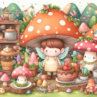 Kitchen of Mushroom Land V - Contoh Karya Dall E