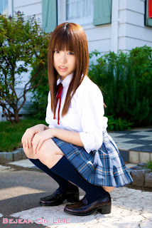 Mizuho Shiraishi Japanese Sexy Model Hot Japanese Schoolgirl Uniform With Sexy Long Legs 6
