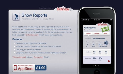 Snow Reports web design