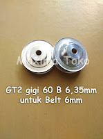 Timing Pulley GT2 Gigi 60 Teeth Bore 6,35mm 6.35mm 2GT 60T B 6.35 mm