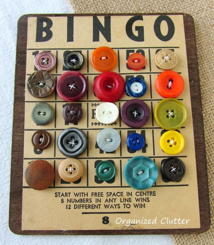 Bingo Button Cards www.organizedclutterqueen.blogspot.com