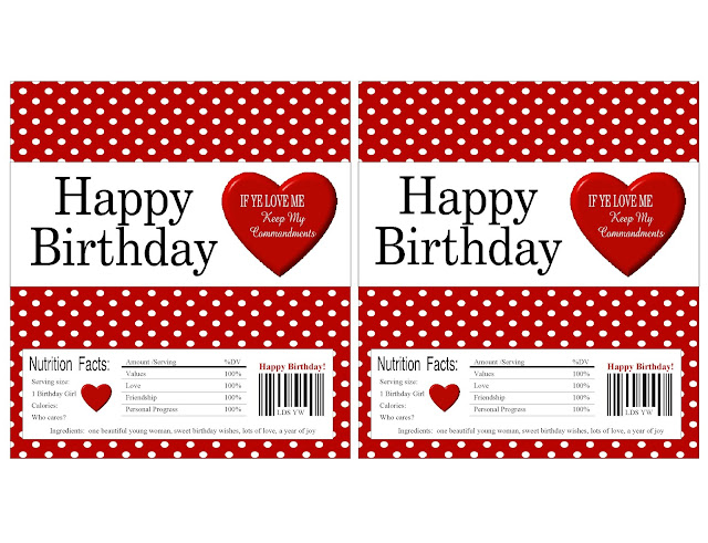 LDS 2019 Young Women Birthday Candy Bar Wrapper
