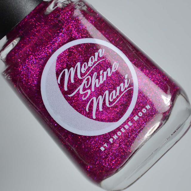 pink holographic glitter nail polish