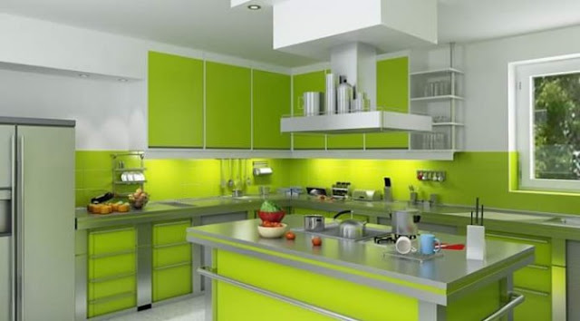  Tipe kitchen sets hijau yaitu salah satu pilihan warna desain sebuah kitchen sets 21 Model Tipe Kitchen Sets Hijau