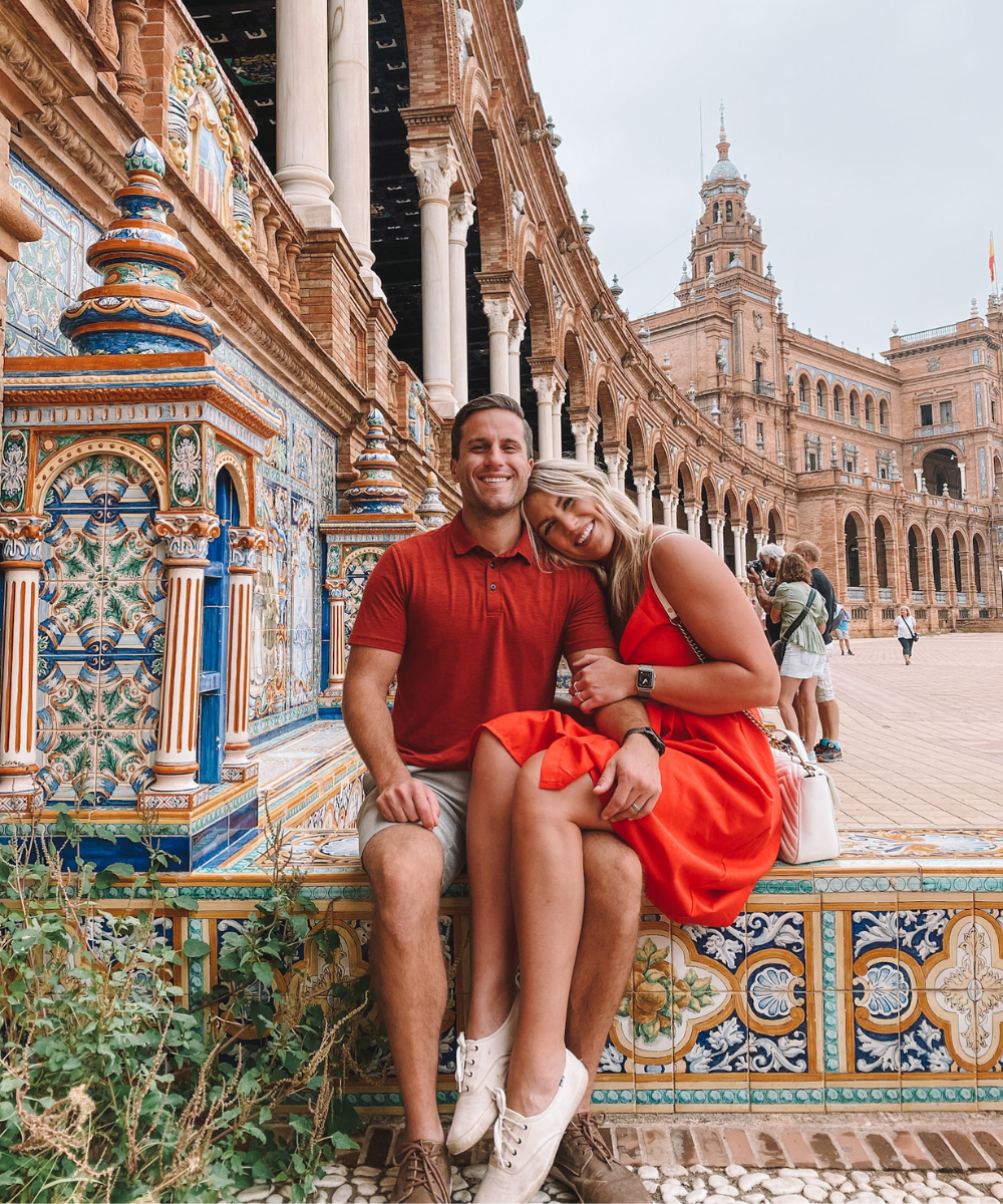 @amandasok at the Plaza de Espana in Seville, Spain