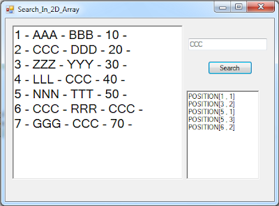 Find Value Position In A Multidimensional Array Using C C# Search In A Multidimensional Array 