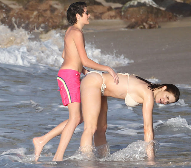 Stephanie Seymour doggystyle in micro bikini