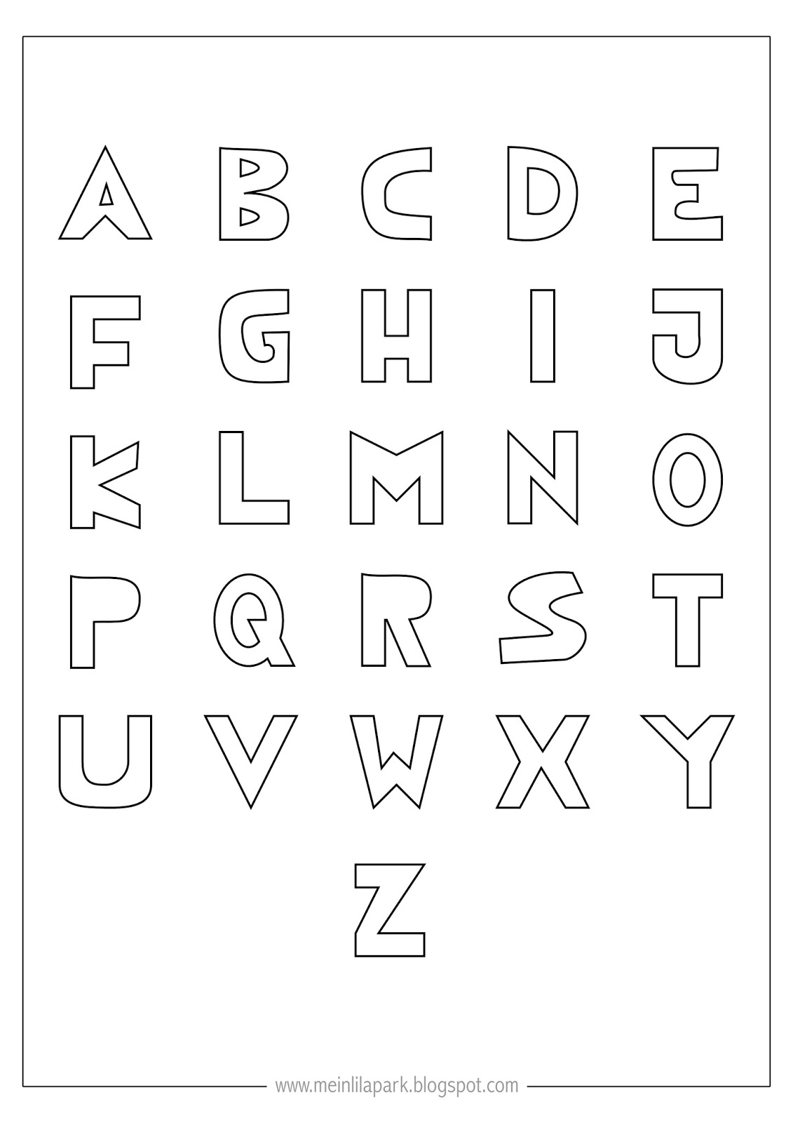 free printable coloring alphabet letters ausdruckbares