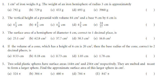 Volume and Surface Area