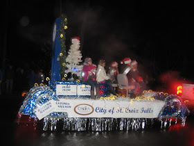 The St. Croix Falls float in the Taylors Falls holiday parade