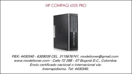 HP COMPAQ 6005 PRO MODELTONER