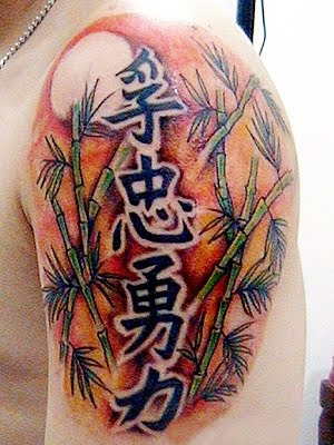 Labels: half tattoo sleeve, japanese tattoo, kanji tattoo, shoulder tattoo,