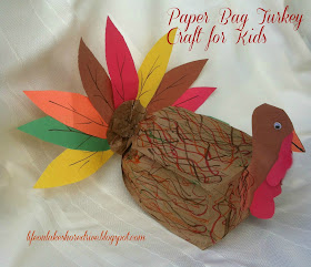 alt="Kids Craft Brown Paper Bag Turkey Craft Tutorial"