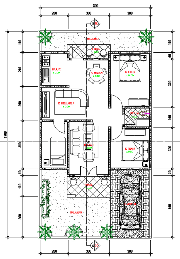 Desain Rumah Sederhana Minimalis Uk. 8x15 - Jasa Desain Rumah