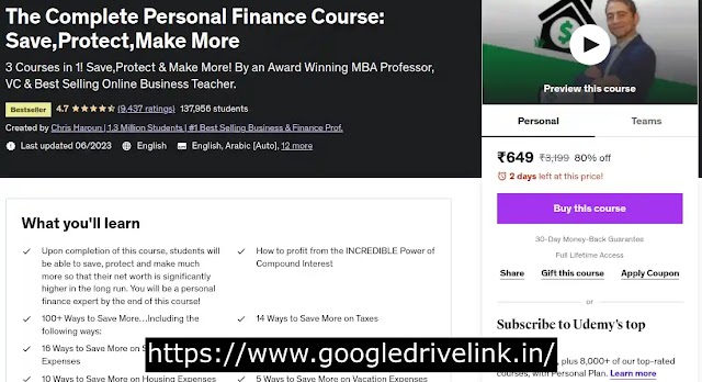 The Complete Personal Finance Course: Save,Protect,Make More - Google Drive link