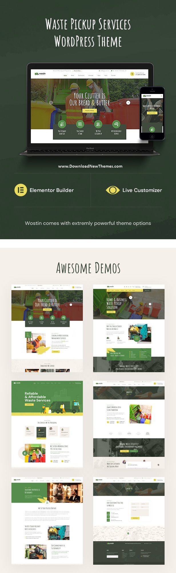 Download Waste Pickup Services WordPress Theme