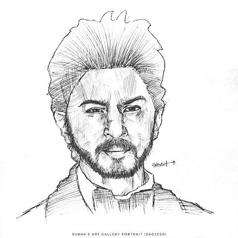 Portrait of Shahrukh Khan; Pencil sketch ; Art