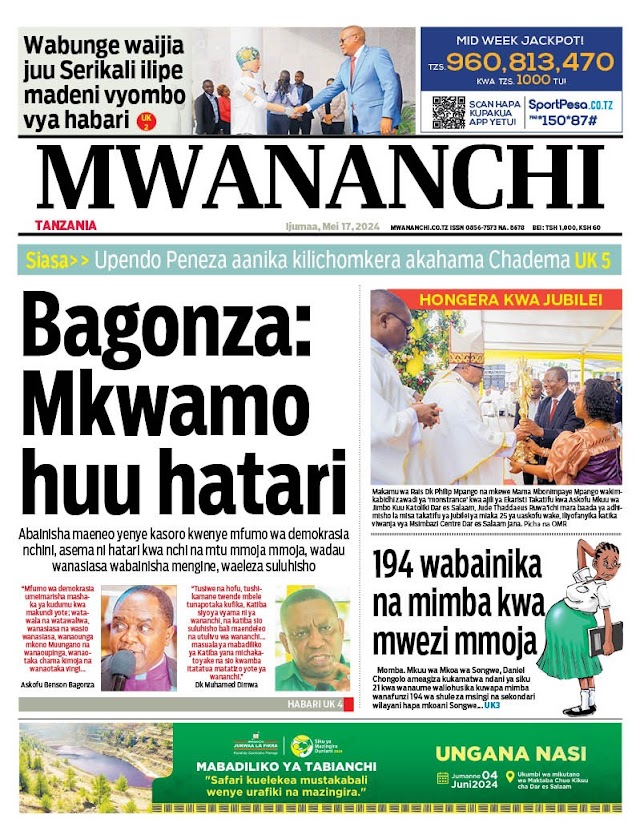 HABARI KUBWA KWENYE MAGAZETI YA LEO IJUMAA MEI 17, 2024