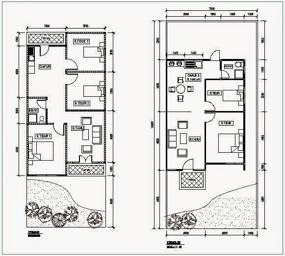 34 Denah Terbaik Rumah  Minimalis  2  Lantai  Rumahku Unik