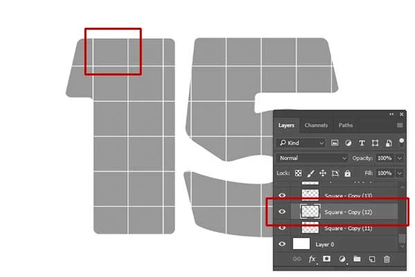 Select the square layer you want to insert an image.