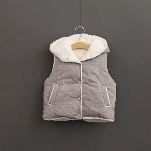 Korean Children's Fur Lined Hooded Vest