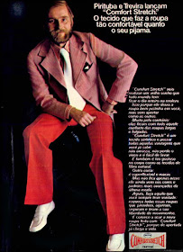 propaganda tecido Comfort Stretch - 1973, Pirituba e Trevira 1973, tecidos anos 70, moda década de 70, Oswaldo Hernandez, 70's fashion, moda anos 70,