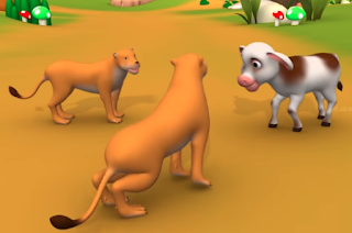 Baby Cow and Lion's Friendship