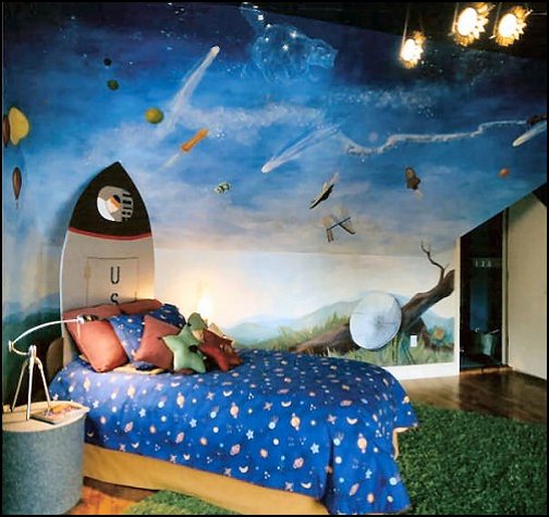 Space Theme Boys' Bedroom