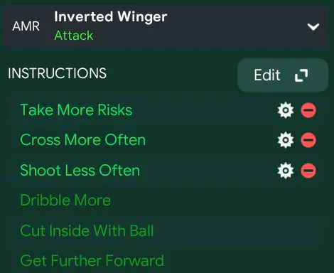 Inverted Winger – Attack