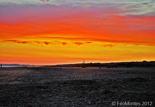 playa atardecer