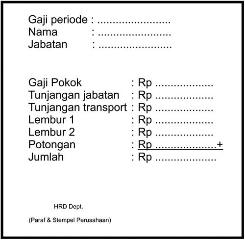 Contoh-contoh Slip Gaji Karyawan Word Office - Inilah Gaji 