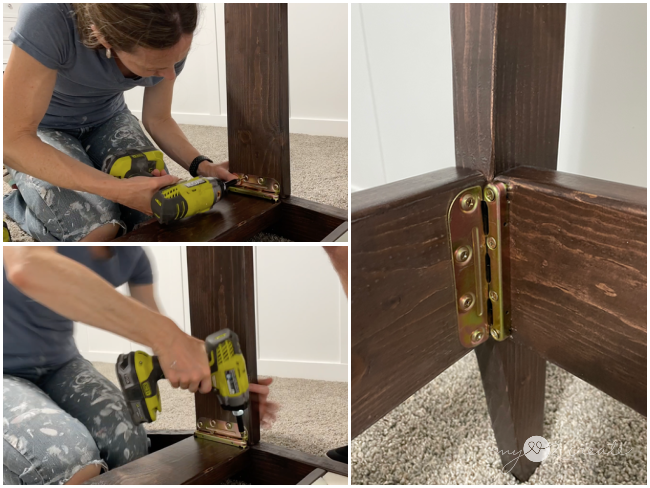 installing bed rail brackets to bed for easy install, MyLove2Create