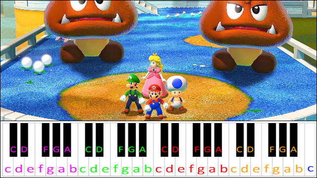 Super Bell Hill (Super Mario 3D World) Hard Version Piano / Keyboard Easy Letter Notes for Beginners