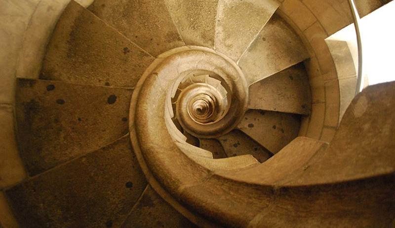 Stairs of Temple of the Holy Family, Barcelona, ​​Spain