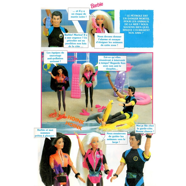 Page cinq du roman-photos de Barbie et nos amis des mers.