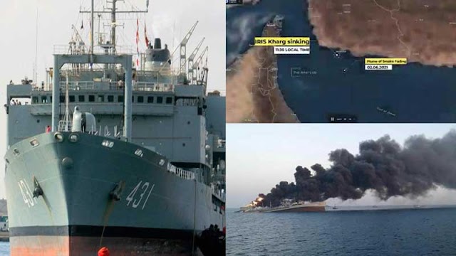 Iran's Largest Warship Kharg Caught Fire And Sunk In Gulf Of Oman
