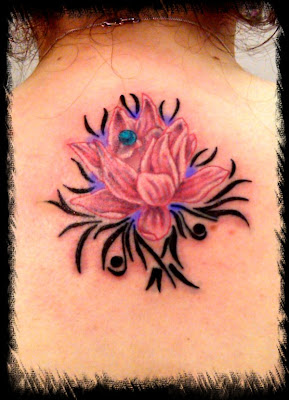 Tribal Lotus Women Tatttoo