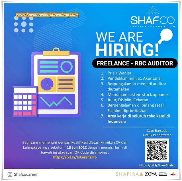 LOker Bandung Freelance RBC Auditor Shafco