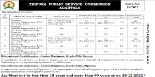 Junior Engineers Civil Mechanical Electrical Jobs TPSC